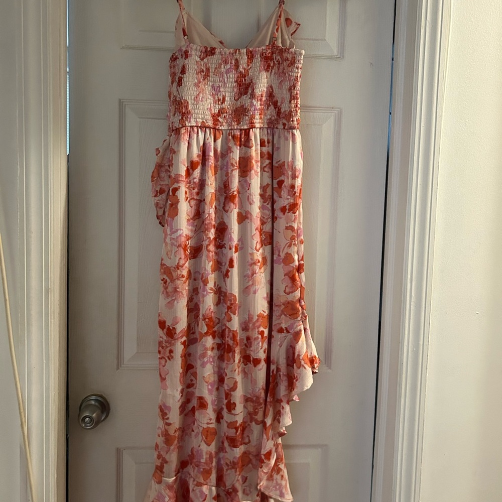 Floral Pink and Orange Maxi Dress